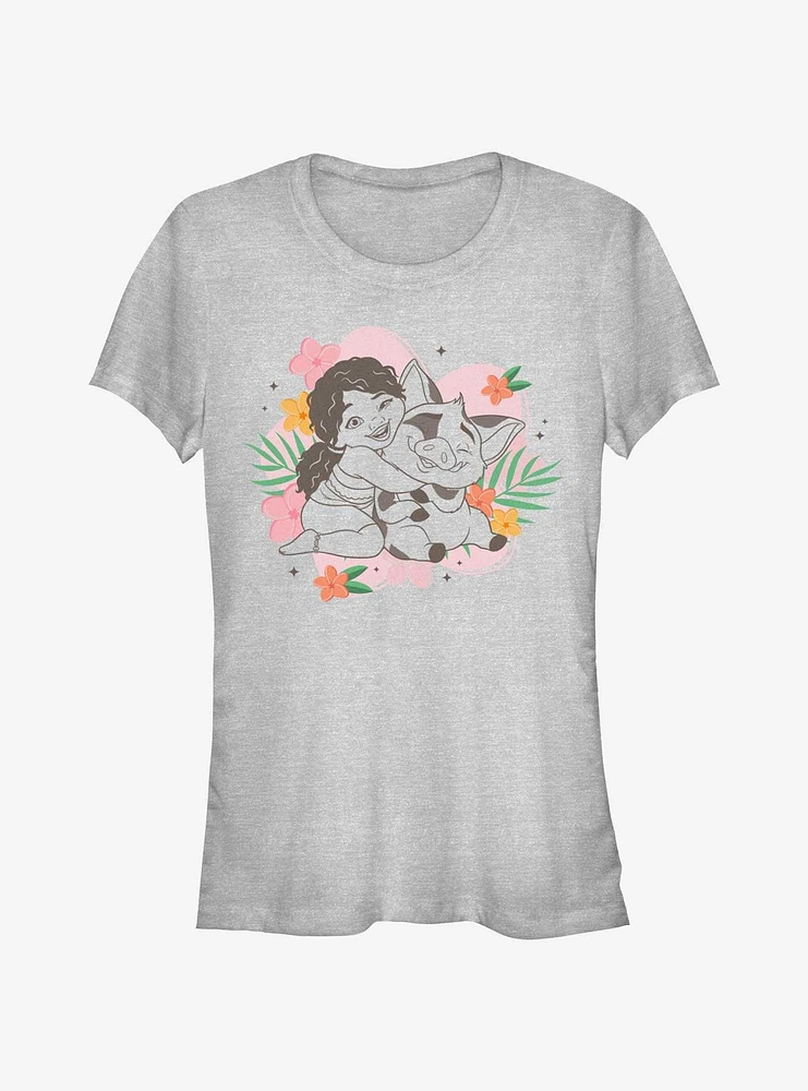 Disney Moana 2 Simea And Pua Floral Girls T-Shirt