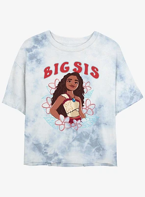 Disney Moana 2 Big Sis Girls Tie-Dye Crop T-Shirt