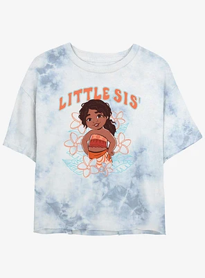 Disney Moana 2 Little Sis Simoa Girls Tie-Dye Crop T-Shirt