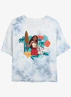 Disney Moana 2 Let's Explore Together Girls Tie-Dye Crop T-Shirt