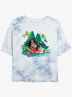 Disney Moana 2 Ocean Sisters Girls Tie-Dye Crop T-Shirt