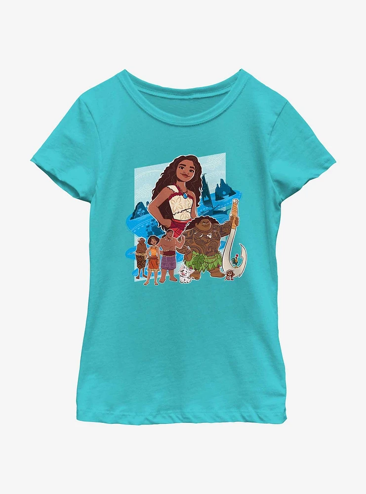 Disney Moana 2 Group Youth Girls T-Shirt