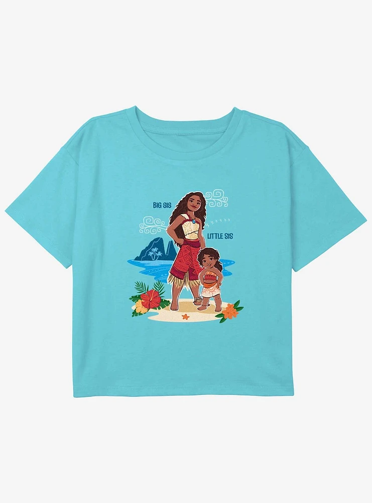 Disney Moana 2 Big And Little Sis Youth Girls Boxy T-Shirt