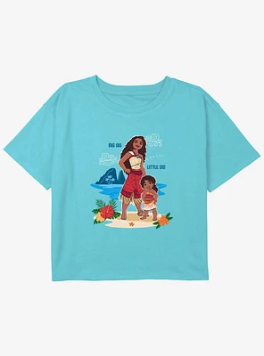 Disney Moana 2 Big And Little Sis Youth Girls Boxy T-Shirt