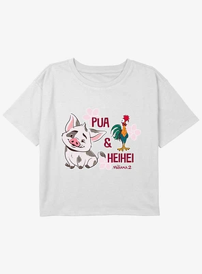 Disney Moana 2 Pua And Hei Youth Girls Boxy T-Shirt