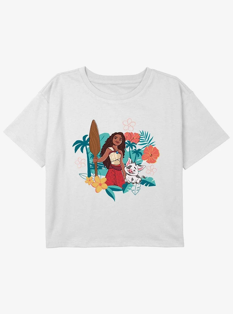 Disney Moana 2 Let's Explore Together Youth Girls Boxy T-Shirt