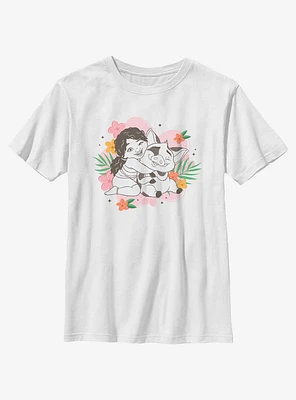 Disney Moana 2 Simea And Pua Floral Youth T-Shirt