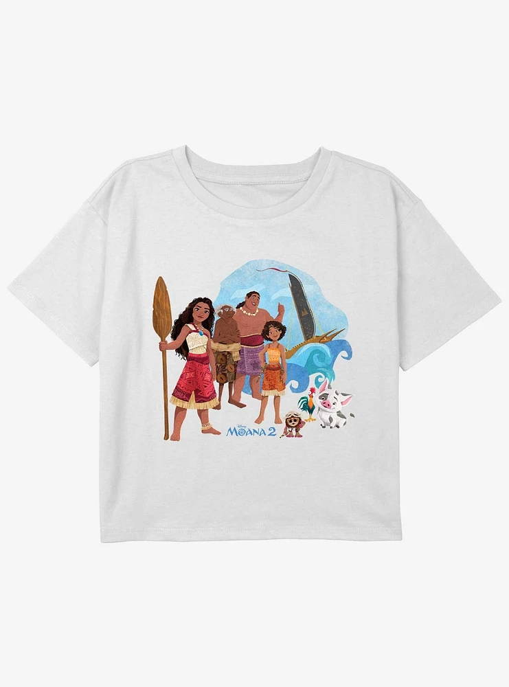 Disney Moana 2 Wayfinder Group Youth Girls Boxy T-Shirt