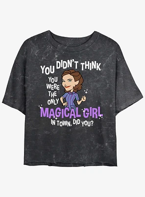 Marvel WandaVision Agatha Magical Girl Girls Mineral Wash Crop T-Shirt