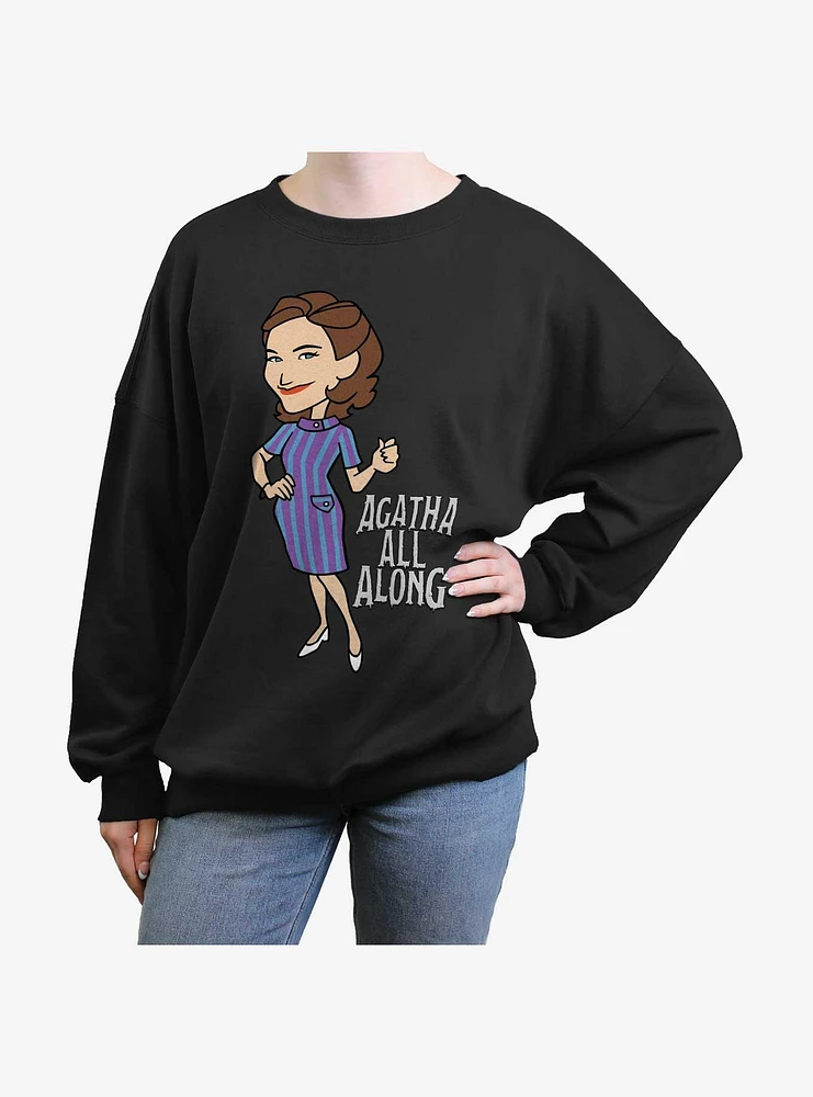 Marvel WandaVision Agatha All Along Girls Oversized Sweatshirt