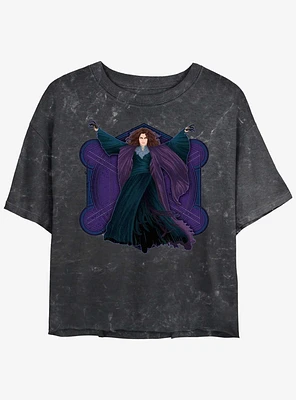 Marvel WandaVision Agatha Witch Girls Mineral Wash Crop T-Shirt