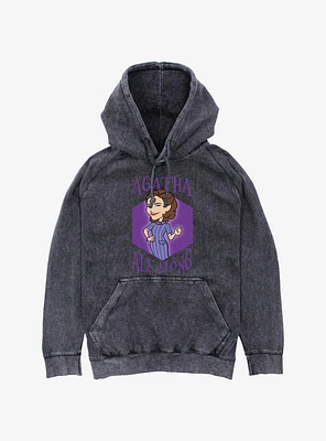 Marvel WandaVision Agatha Cartoon Mineral Wash Hoodie