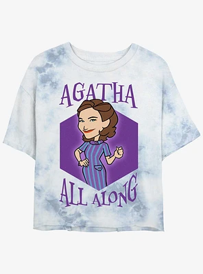 Marvel WandaVision Agatha Cartoon Girls Tie-Dye Crop T-Shirt