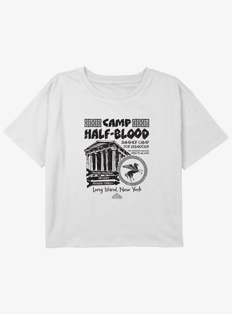 Disney Percy Jackson And The Olympians Camp Poster Youth Girls Boxy Crop T-Shirt