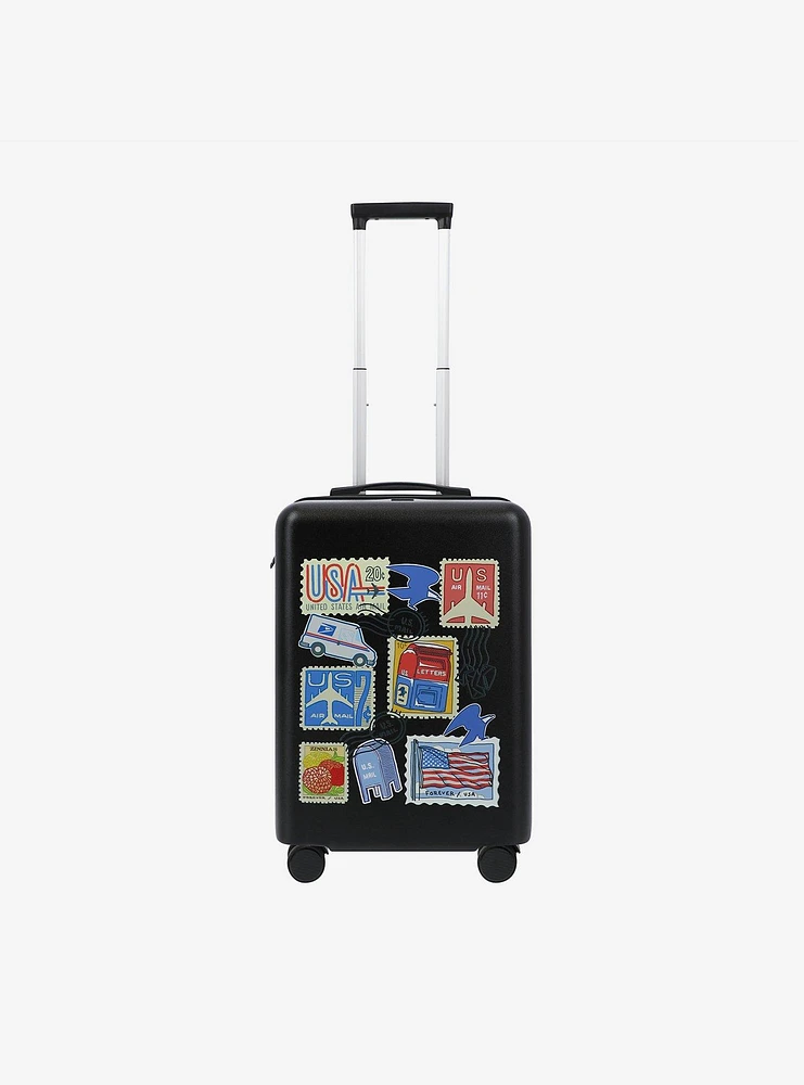 FUL USPS Stamps Carry-On Luggage Black