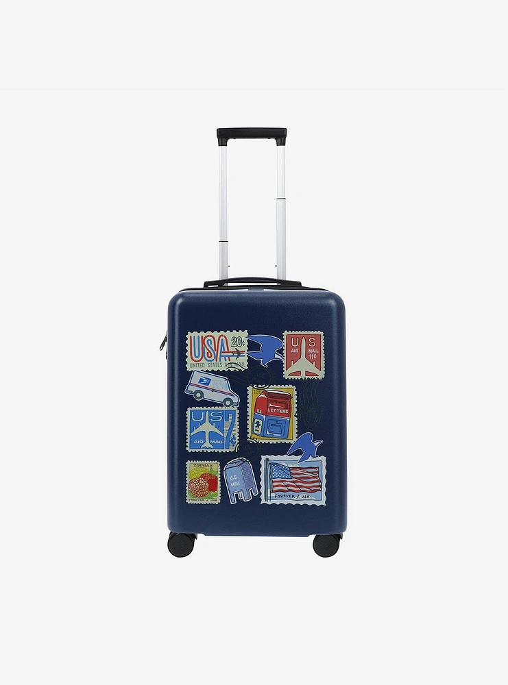 FUL USPS Stamps Carry-On Luggage Blue