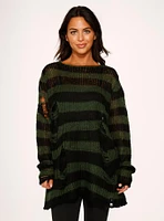 Black Green Stripe Sweater