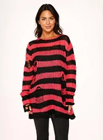 Black Pink Stripe Sweater