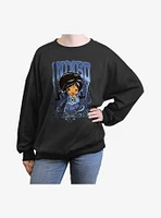 Rainbow Brite Indigo Nouveau Portrait Girls Oversized Sweatshirt