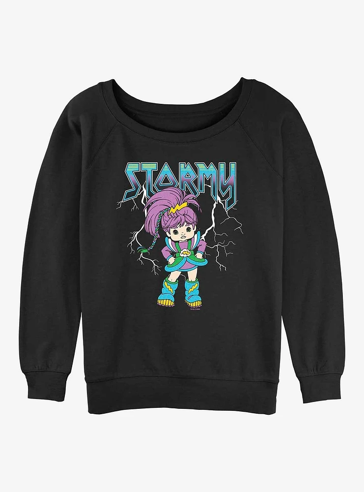 Rainbow Brite Metal Stormy Girls Slouchy Sweatshirt