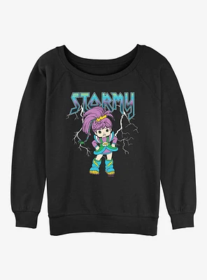 Rainbow Brite Metal Stormy Girls Slouchy Sweatshirt