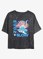 Rainbow Brite Kawaii Moonglow Girls Mineral Wash Crop T-Shirt