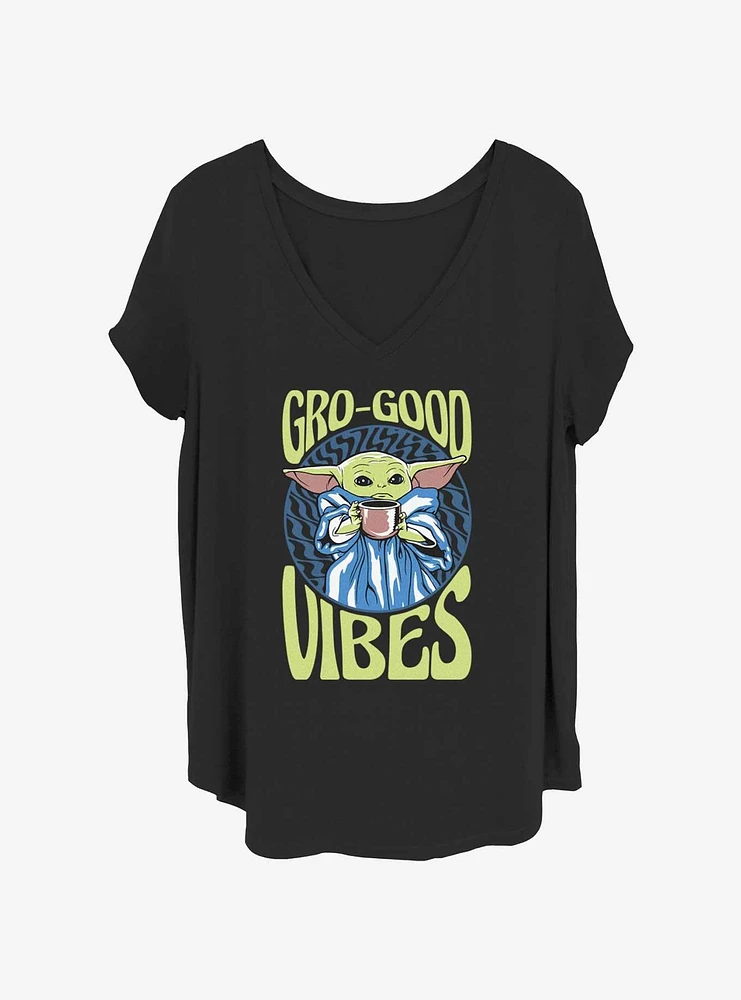 Star Wars The Mandalorian Grogu Trippy Girls T-Shirt Plus