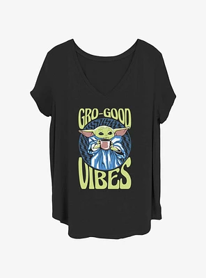 Star Wars The Mandalorian Grogu Trippy Girls T-Shirt Plus