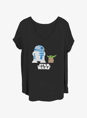 Star Wars The Mandalorian R2D2 Meets Grogu Girls T-Shirt Plus