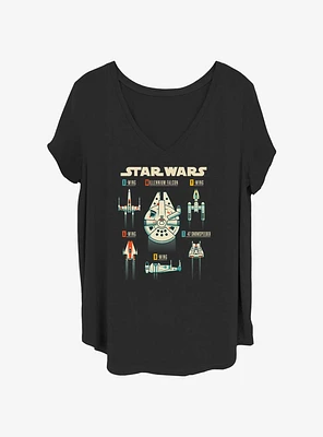 Star Wars Rebel Ships Girls T-Shirt Plus