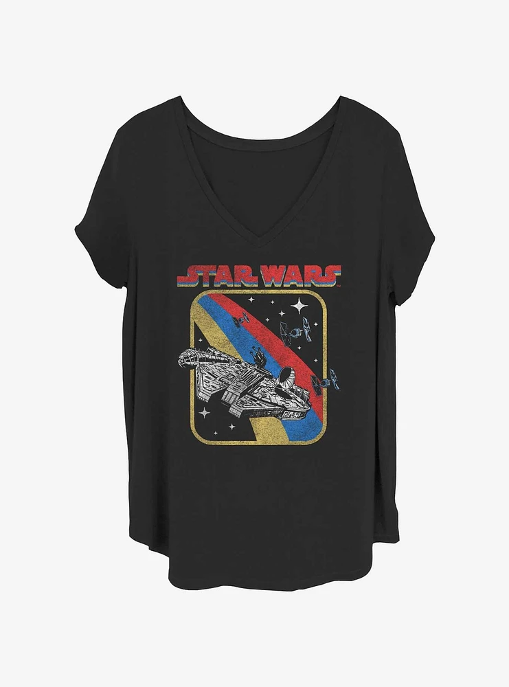 Star Wars Retro Falcon Girls T-Shirt Plus