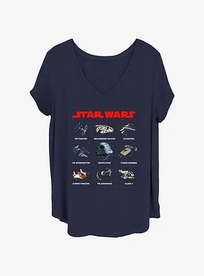 Star Wars Tons Of Ships Girls T-Shirt Plus