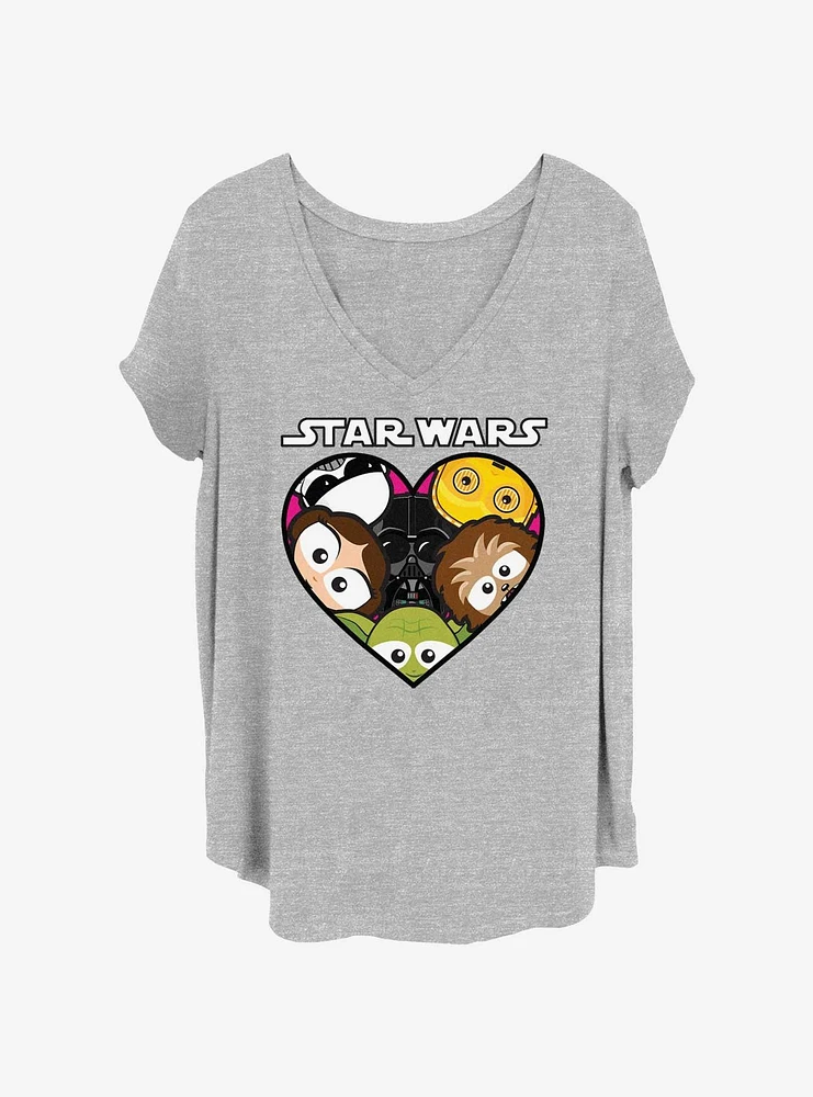 Star Wars Heart Kawaii Girls T-Shirt Plus