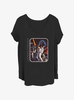 Star Wars Vintage Cast Poster Girls T-Shirt Plus