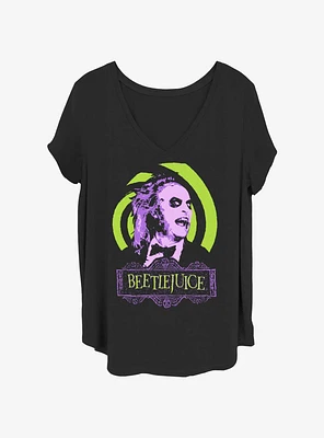 Beetlejuice Green Swirl Girls T-Shirt Plus