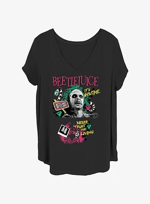 Beetlejuice Never Trust The Living Girls T-Shirt Plus