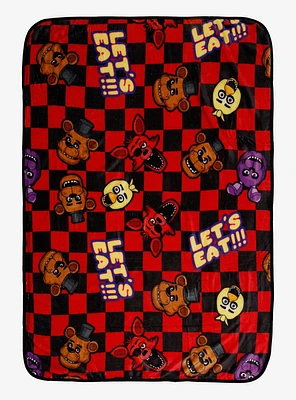 Five Nights At Freddy's Characters Checkered Throw Blanket