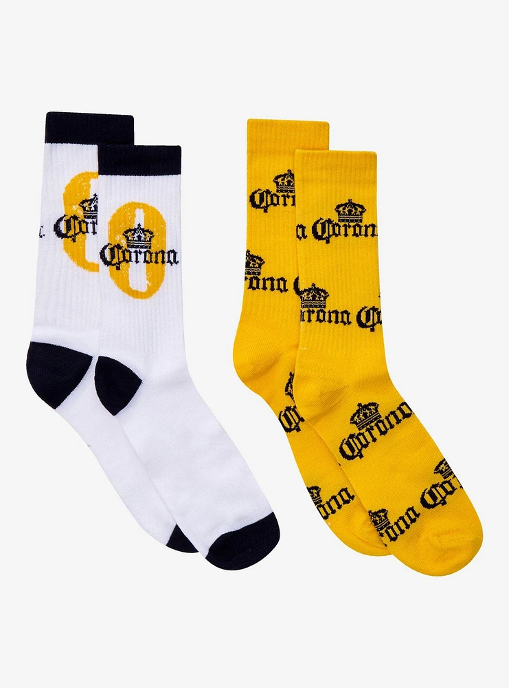 Corona Logo Crew Socks 2 Pair