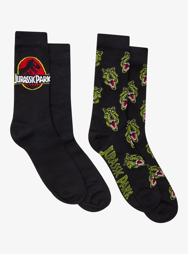 Jurassic Park Dinosaur Logo Crew Socks 2 Pair