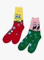 SpongeBob SquarePants Patrick Duo Holiday Crew Socks 2 Pair