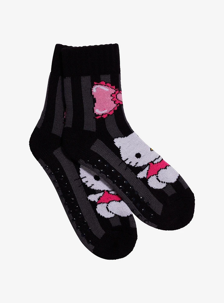 Hello Kitty Bow Stripe Cozy Slipper Socks