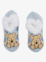 Disney Winnie The Pooh Floral Stripe Cozy Slipper Socks