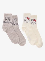 Hello Kitty Face Crew Socks 2 Pair