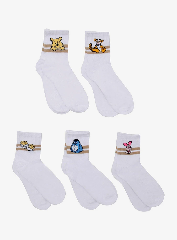 Disney Winnie The Pooh Friends Varsity Crew Socks 5 Pair