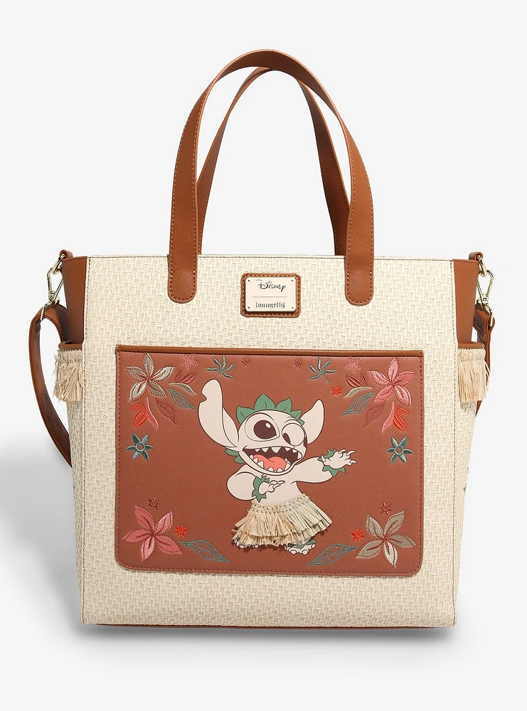 Loungefly Disney Lilo & Stitch Hula Stitch Floral Convertible Tote Bag - BoxLunch Exclusive