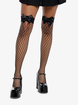 Leg Avenue Fishnet Bow Thigh Highs