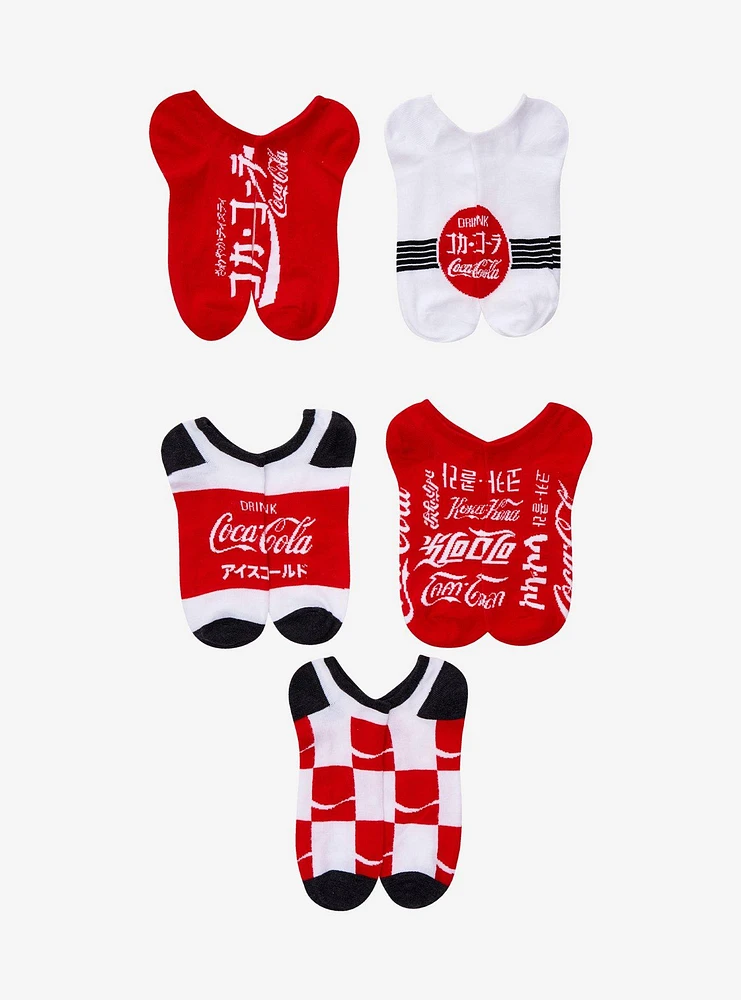 Coca-Cola Japanese Logo No-Show Socks 5 Pair