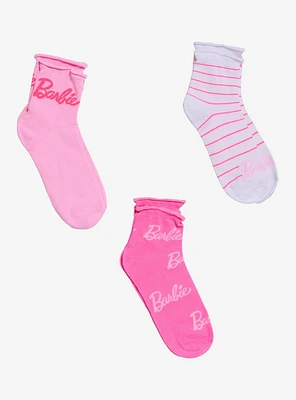 Barbie Rolled Ankle Socks 3 Pair