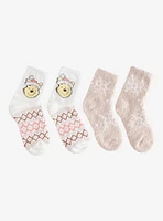 Disney Winnie The Pooh Christmas Fuzzy Socks 2 Pair