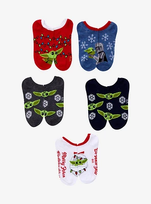 Star Wars The Mandalorian Christmas No-Show Socks 5 Pair